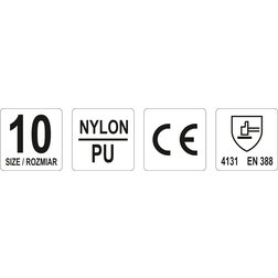 Rukavice pracovní nylon/polyurethan vel. 10