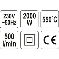 Pistole opalovací 2000 W s příslušenstvím