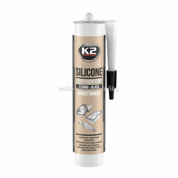 K2 SILICONE BLACK 300 g - silikon pro utěsnění části motoru při montáži