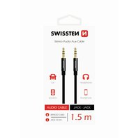 Swissten 73501101 Audio kabel textile Jack - Jack 1,5 m černý