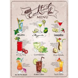 Retro cedule plech CZ 300x400 Cocktail menu