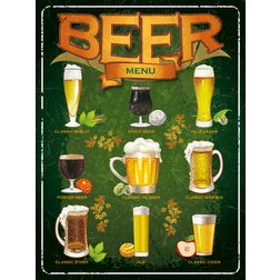 Retro cedule plech  300X400 Beer menu