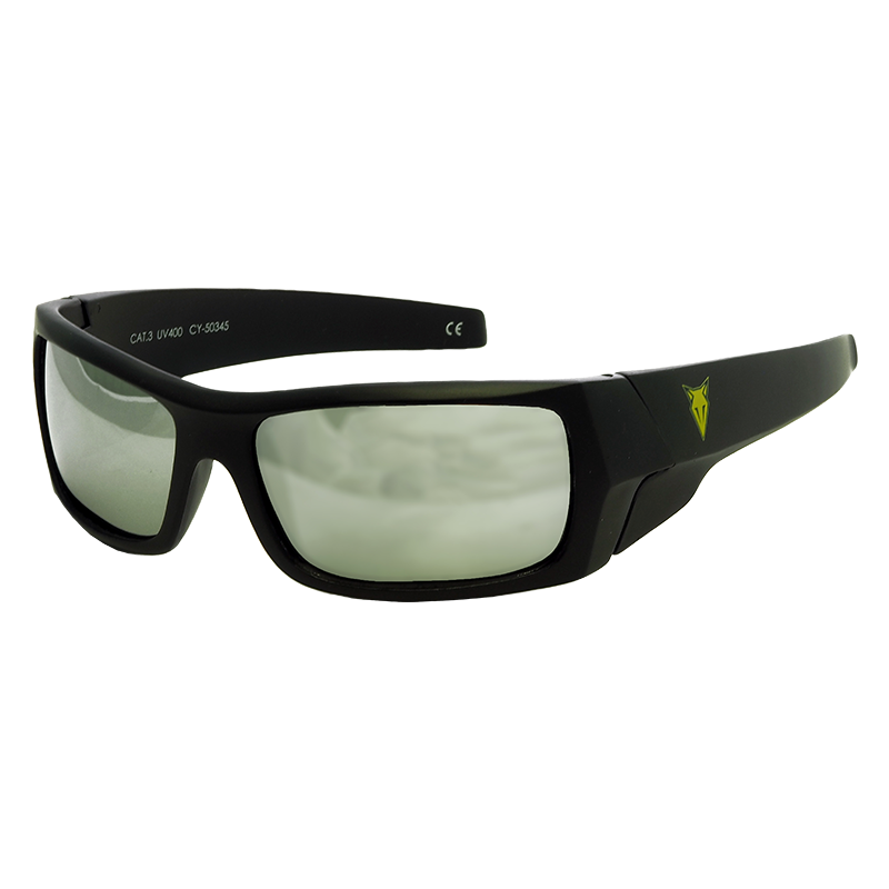Coyote Vision Brýle FASHION polarizační stříbrná REVO skla, černé CY-50345