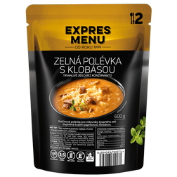 Polévka zelná s klobásou