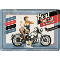 Retro cedule pohlednice plech 100x140 Best Garage for Motorcycles