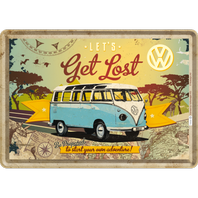 Retro cedule pohlednice plech 100x140  VW Let´s Get Lost
