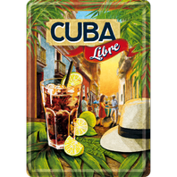 Retro cedule pohlednice plech 100x140 Cuba Libre
