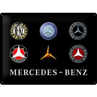 Retro cedule pohlednice plech 100x140 Mercedes - Benz Logo Evolution