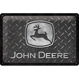 Retro cedule plech 200x300 John Deer (Diamond Plate Black)