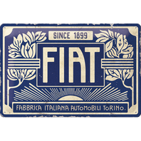 Retro cedule plech 200x300 Fiat Since 1899 (Bleu Logo)