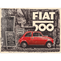 Retro cedule plech 300x400 Fiat 500 (Retro)