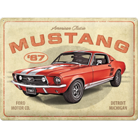 Retro cedule plech 300x400 Ford Mustang GT 1967 Red