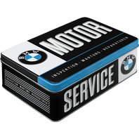Retro Dóza plechová plochá BMW Motor Service 2,5 l