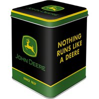 Retro dóza na čaj plechová John Deere (Nothing Runs Like a Deere)