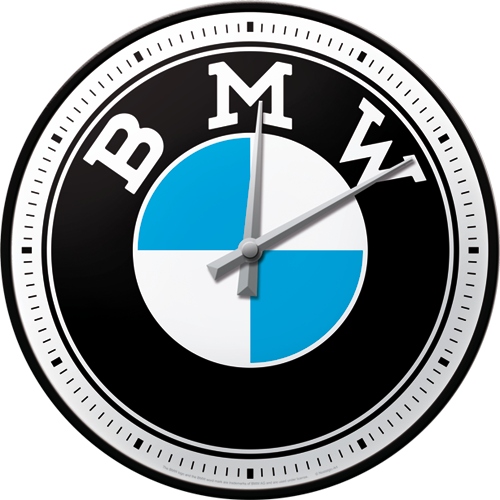 Retro Hodiny nástěnné BMW Logo