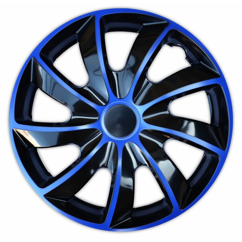NRM Poklice QUAD BICOLOR black/blue 15" sada 4ks