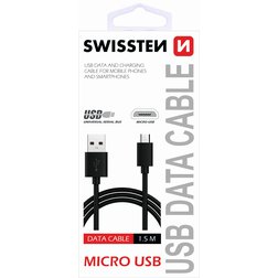 Swissten Datový kabel USB/Micro USB 1,5m černý