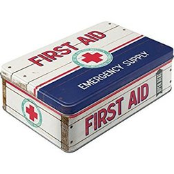 Autolékárna plechová v retro dóze First Aid